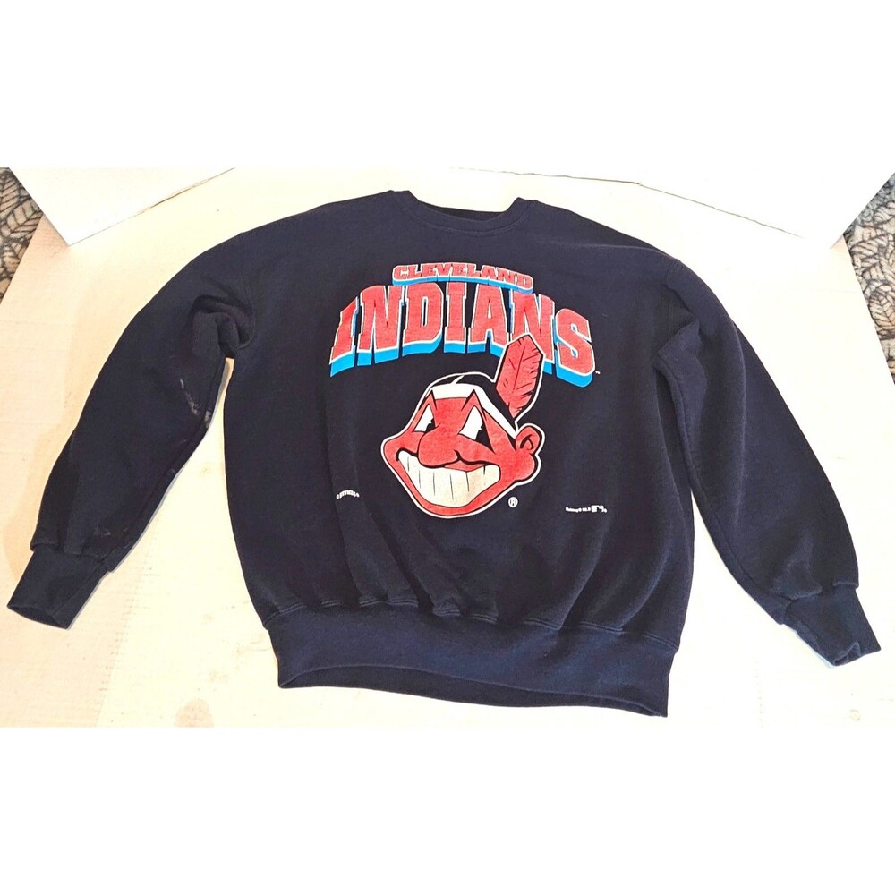 VTG Nutmeg Cleveland Indians Chief Wahoo Sweatshirt Size: XL HAS STAINS READ